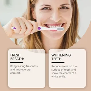 Image de detail de brosse a dents de soins bucco dentaires pour un nettoyage quotidien frais.