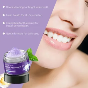 Poudre de blanchiment des dents violette Jaysuing nettoyage doux haleine fraîche 50g