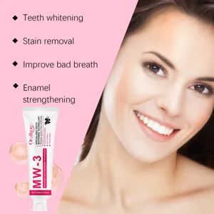 Dentifrice blanchissant Oralhoe MW-3 100g, elimination des taches et soin haleine fraîche.