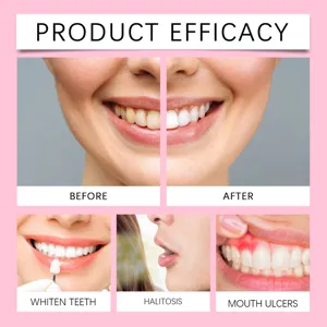 Image de détail d'efficacité du dentifrice montrant le blanchiment et la santé bucco-dentaire.