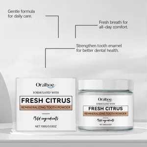 Poudre dentaire reminéralisante agrumes frais Oralhoe soin quotidien doux hygiène bucco 100g