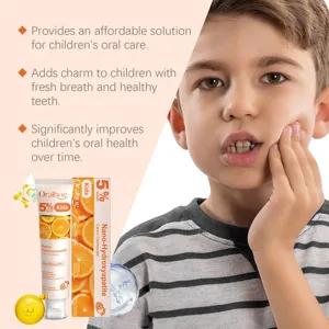 Oralhoe dentifrice nano hydroxyapatite enfants saveur orange douce soin bucco-dentaire 114g