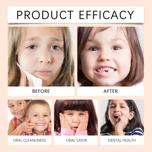 Image d'efficacité du dentifrice de soins bucco-dentaires pour enfants dents propres.