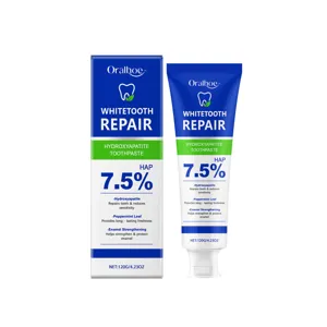 Oralhoe 7.5% Hydroxyapatite Dentifrice Blancheur 120g, Menthe Fraîcheur Réparation Email