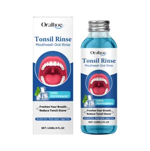 ORALHOE Tonsil Rinse Mouthwash 120ml, Alcohol-Free Herbal Fresh Breath Oral Care Liquid.