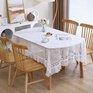 Retro pastoral crochet knit hollow dining tablecloth lace table runner for home decor
