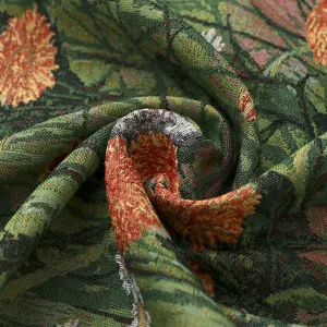 Vintage botanical jacquard fabric dust cover retro floral home decor small table cloth
