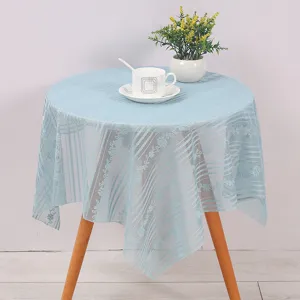 Light blue lace round tablecloth dust cover decorative cover for small table microwave oven