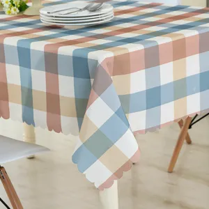 Nappe a Carreaux Imperméable Housse de Table Rectangulaire pour Salle à Manger Cuisine Déco