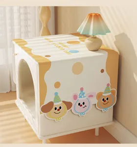 Copertura comodino antipolvere stile crema stampa carina tessuto tappetino decorativo