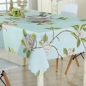 Nappe de table rectangulaire imperméable à motif floral, décoration de maison élégante.
