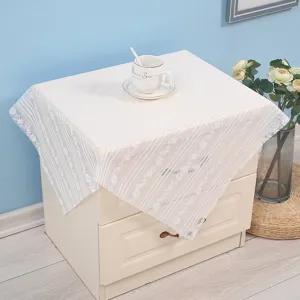 White lace bedside cabinet dust cover decorative tablecloth for home appliance multi-use.
