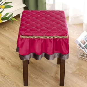 Thickened square stool cover piano stool dust cover quilted vanity chair cushion slipcover