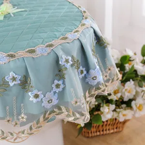 Fundas de asiento de inodoro acolchadas de estilo europeo con elegante encaje bordado floral.