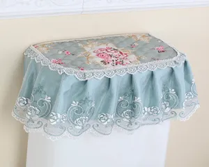 Europäischer Landhausstil Blumen Spitze Toilettendeckel Abdeckung staubdicht Stoffschutz