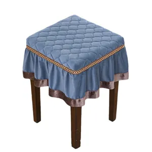 Velvet Square Stool Cover Thickened Makeup Piano Chair Cover Home Dustproof Cushion