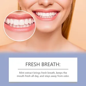 Portable solid toothpaste tablets for fresh breath, whitening teeth and oral hygiene care.