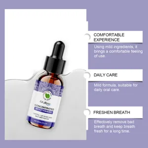 Oralhoe concentrated mint mouthwash detail view, mild formula for fresh breath and oral care.