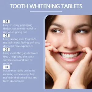 Portable tooth whitening tablets for fresh breath, daily oral care, and clean teeth shine.