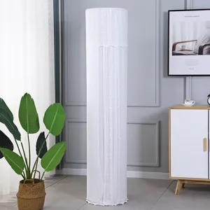 Elegante copertura antipolvere cilindrica in pizzo bianco per condizionatore d'aria verticale