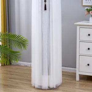 Vertical cylindrical air conditioner dust cover white mesh fabric home decor detail view