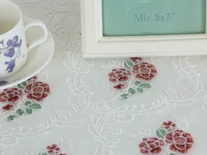Mantel bordado de encaje blanco camino de mesa floral delicado cubierta de mesa de cafe