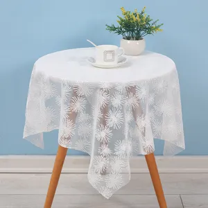 White lace dust cover for bedside table, washing machine and microwave oven dustproof.