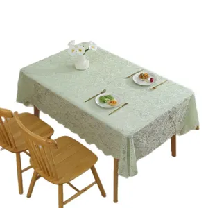 French hollow lace tablecloth, rectangular table cover for dining room, wedding and home decor.