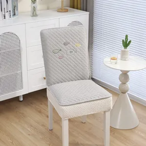 Housse de chaise de salle à manger matelassée avec broderie poisson, épaisse pour cuisine.
