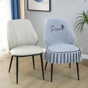 Eetkamerstoel hoes set, gewatteerde antislip protector, elegante gerimpelde woning decor.