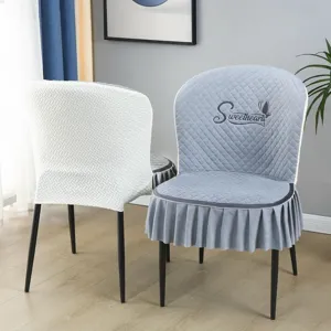 Italian luxury dining chair cover full wrap scalloped backrest universal four seasons set