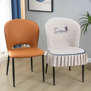 Italian High End Dining Chair Cover Scallop Embroidered Quilted Chair Slipcover All Inclusive Kitchen Chair Protector Table Cloth