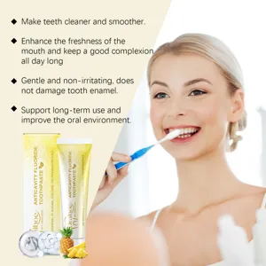 Oralhoe pineapple anticavity fluoride toothpaste for gentle daily cleaning and teeth whitening.