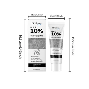 Oralhoe HAP 10% Hydroxyapatit Zahncreme 120g mit detaillierten Produktabmessungen.