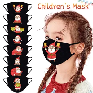 Unisex Kinder Weihnachten Weihnachtsmann Bedruckt Baumwolle Maske Wiederverwendbar Waschbar Staubdicht Schutzmaske Feiertag Party Deko