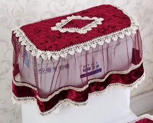 Korean style velvet lace toilet lid cover dustproof protective cover elegant bathroom decor