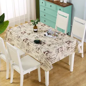Tovaglia rettangolare con motivo cartolina vintage per la decorazione del tavolo da pranzo.