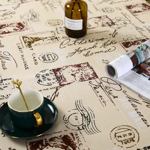 Tovaglia rettangolare con stampa postale vintage per decorazione tavolo da pranzo e casa.