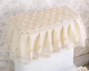 Korean lace velvet toilet lid cover dustproof decorative bathroom textile accessory
