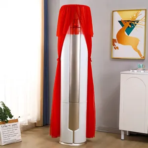 Red vertical cylindrical air conditioner cover mesh dustproof decorative cover for home use