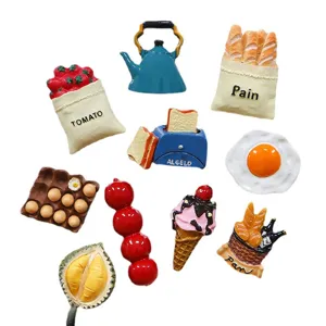 Calamite da frigo in resina 3D cibo simulazione pane frutta adesivi magnetici cucina