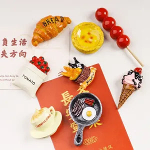 Kreatives 3D-Lebensmittel-Kühlschrankmagnet-Set mit realistischen Croissant-Formen