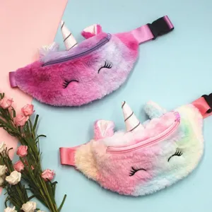 Süße Einhorn Plüsch Gürteltasche für Kinder mit weichem Regenbogen Farbverlauf Design
