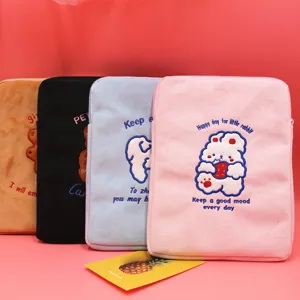 Assorted cute cartoon plush laptop sleeve inner bags for 11 and 13 inch laptops
