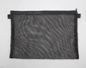 Bolsa de malla negra A4 con cremallera para el almacenamiento organizado de documentos