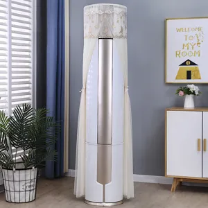 Vertical cylindrical air conditioner cover with elegant star moon lace design