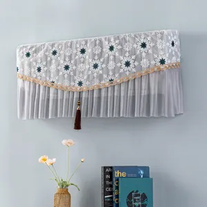 Copertura decorativa in pizzo per condizionatore con ricamo a fiocco e nappa elegante