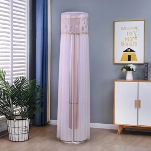 Pink lace cylindrical air conditioner dust cover for vertical units