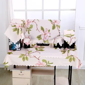 Rosa Blumen Computer Staubschutz Set für Monitor und Host mit elegantem Wellenrand
