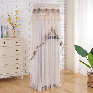 Elegante copertura per condizionatore verticale in pizzo con ricamo floreale casa